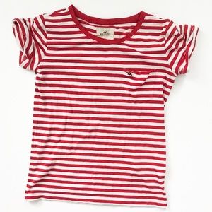HOLLISTER red white striped tee S